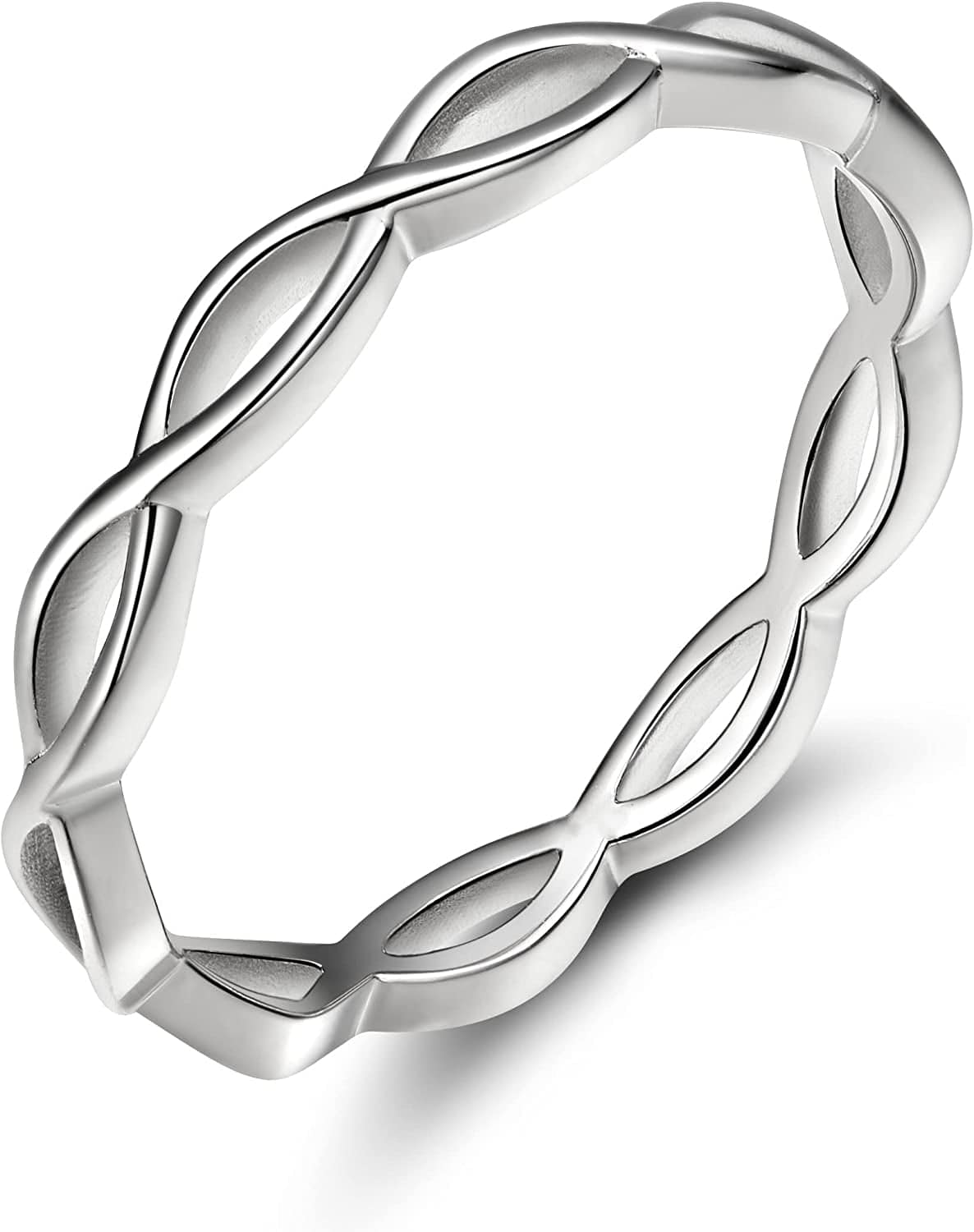 925 Sterling Silver Celtic Knot Ring Simple Criss Cross Infinity Wedding Band for Women Size 3-13 Silver-Knot / 4