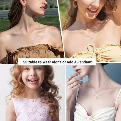 925 Sterling Silver Chain Necklace Chain for Women Girls 1.1Mm Cable Chain Necklace Upgraded Spring-Ring Clasp - Thin & Sturdy - Italian Quality 16/18/20/22/24 Inch