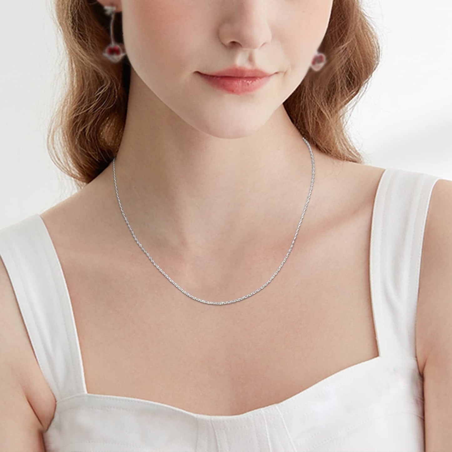 925 Sterling Silver Chain Necklace Chain for Women Girls 1.1Mm Cable Chain Necklace Upgraded Spring-Ring Clasp - Thin & Sturdy - Italian Quality 16/18/20/22/24 Inch
