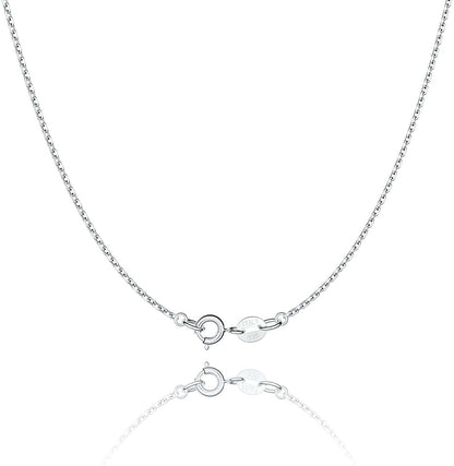 925 Sterling Silver Chain Necklace Chain for Women Girls 1.1Mm Cable Chain Necklace Upgraded Spring-Ring Clasp - Thin & Sturdy - Italian Quality 16/18/20/22/24 Inch 1.1mm / 20.0 Inches