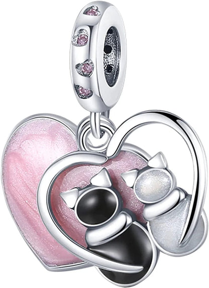 925 Sterling Silver Charms for Bracelets and Necklaces Airplane Passport Dangle Pendants Beads Butterfly Dragonfly Charms Jewelry Gift for Women Girls Love Couple Cat