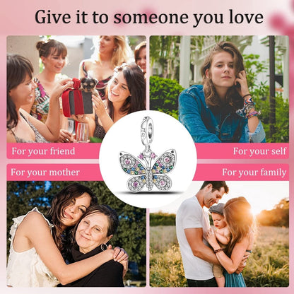 925 Sterling Silver Charms for Bracelets and Necklaces Airplane Passport Dangle Pendants Beads Butterfly Dragonfly Charms Jewelry Gift for Women Girls