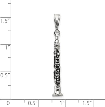 925 Sterling Silver Clarinet Charm Necklace Pendant Musical Instrument Fine Jewelry for Women Gifts for Her