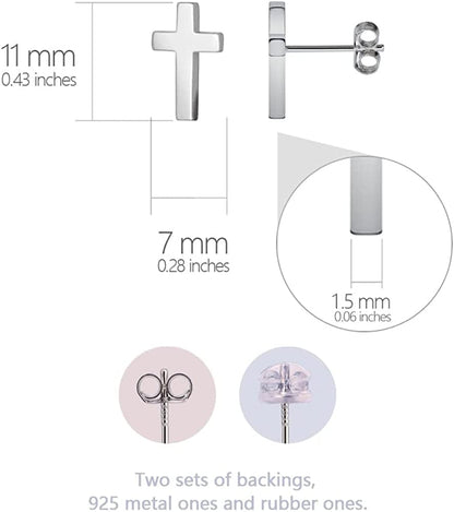 925 Sterling Silver Cross Stud Earrings Fashion Earrings Cross Earrings