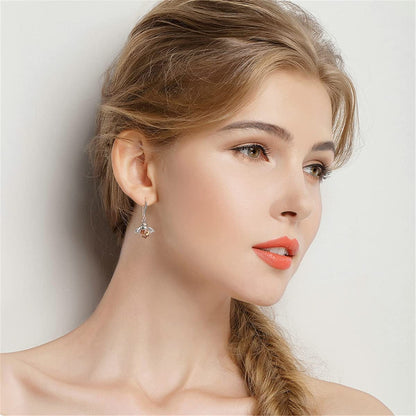 925 Sterling Silver Cute Bee Drop Earrings and Necklace Pendant Charm for Women Girls Bee Jewelry Set