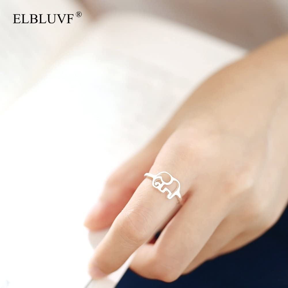 925 Sterling Silver Elephant Animal Lucky Ring Jewelry Bridesmaid Gift Favor
