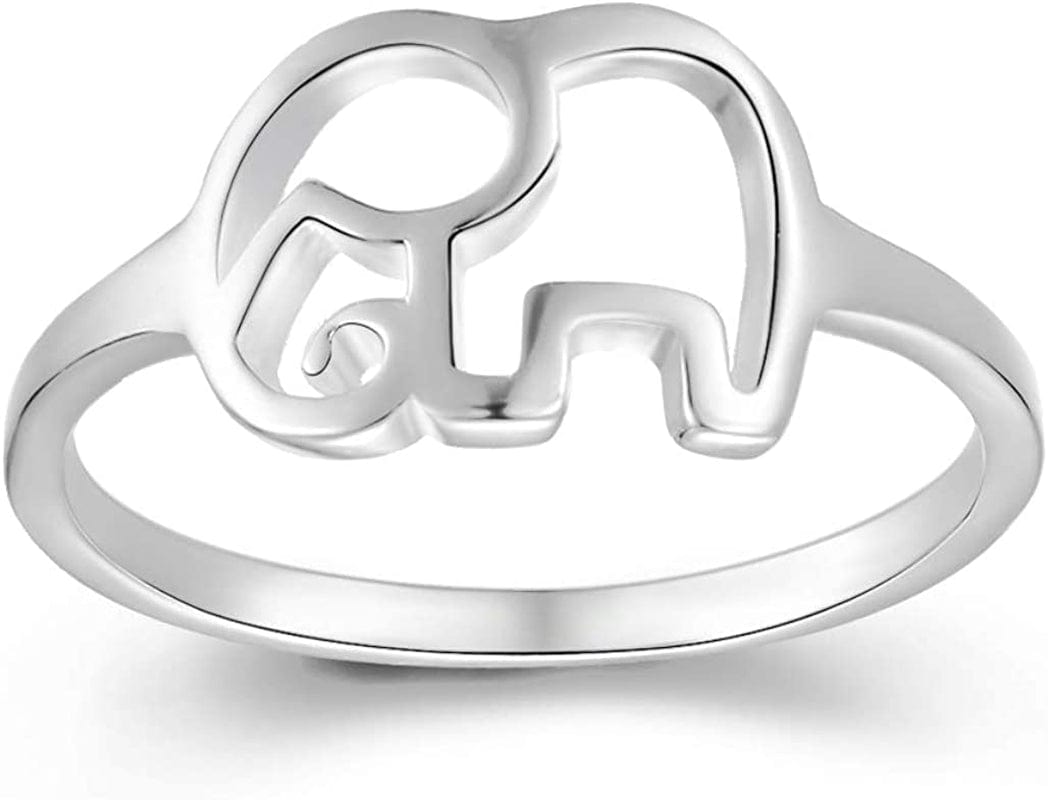 925 Sterling Silver Elephant Animal Lucky Ring Jewelry Bridesmaid Gift Favor US8