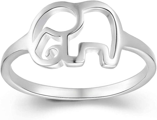 925 Sterling Silver Elephant Animal Lucky Ring Jewelry Bridesmaid Gift Favor US8
