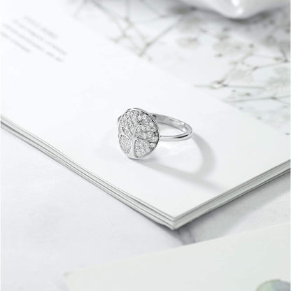 925 Sterling Silver Gorgeous White Tree of Life Women Ring Set with Zirconia (Available in Size 5, 6, 7, 8, 9)