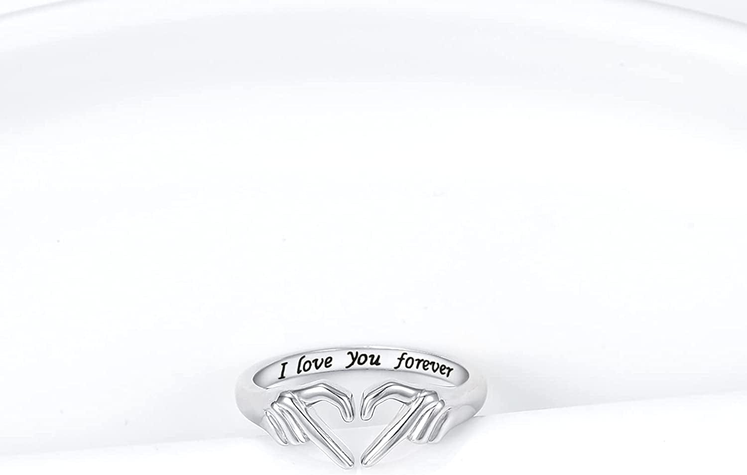 925-Sterling-Silver Heart Claddagh Rings for Women - Adjustable White/18K/Rose Gold Plated Irish Claddagh Ring Friendship Promise Love Heart Jewelry Rings Christmas Gifts for Women Friends Teen Girls (White Gold Plated)