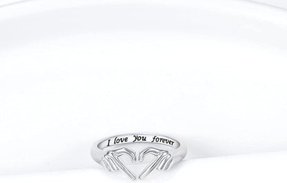925-Sterling-Silver Heart Claddagh Rings for Women - Adjustable White/18K/Rose Gold Plated Irish Claddagh Ring Friendship Promise Love Heart Jewelry Rings Christmas Gifts for Women Friends Teen Girls (White Gold Plated)