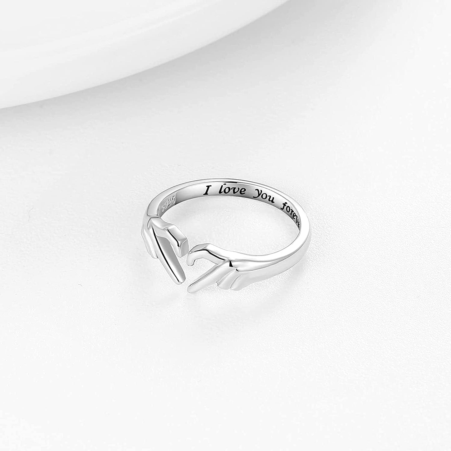 925-Sterling-Silver Heart Claddagh Rings for Women - Adjustable White/18K/Rose Gold Plated Irish Claddagh Ring Friendship Promise Love Heart Jewelry Rings Christmas Gifts for Women Friends Teen Girls (White Gold Plated)