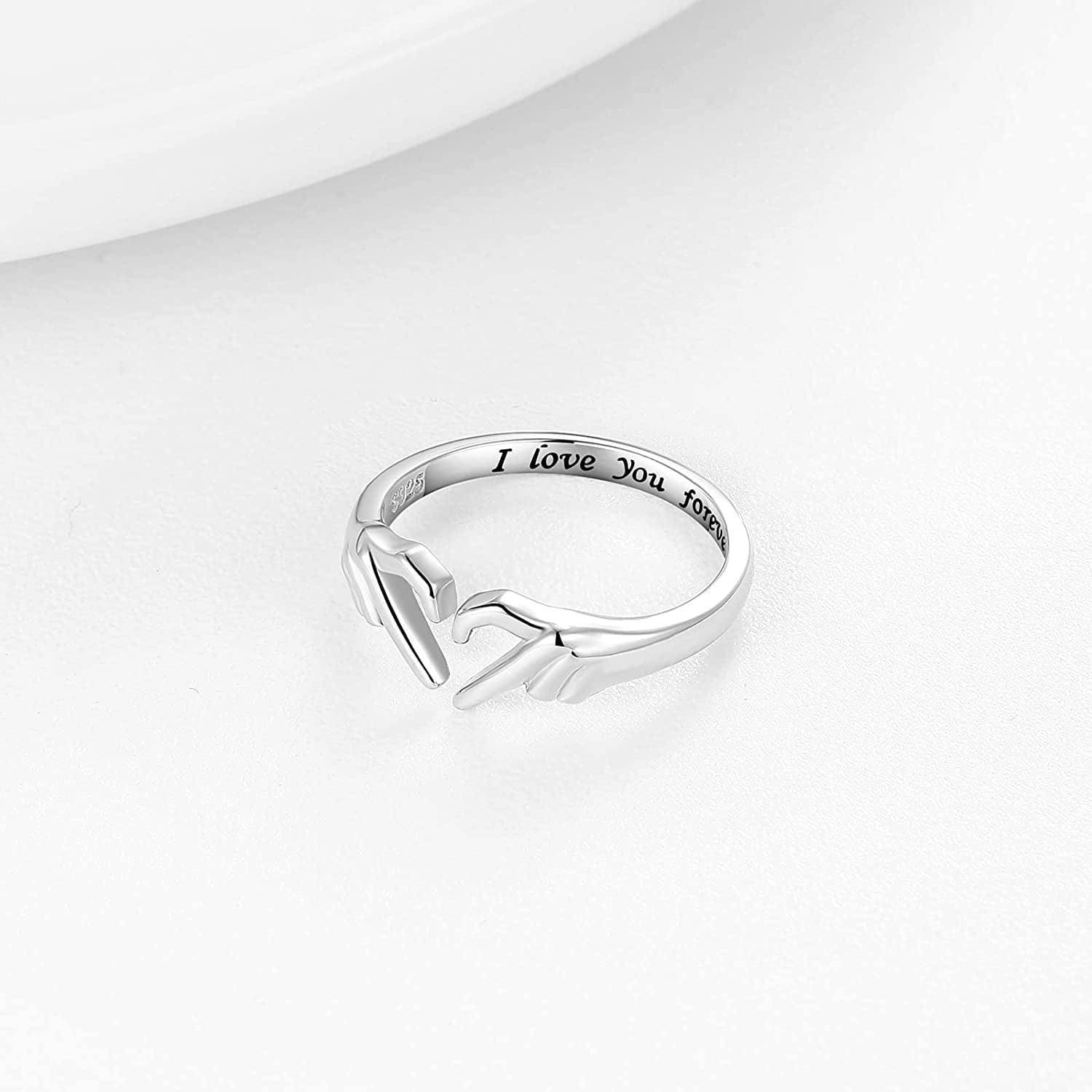 925-Sterling-Silver Heart Claddagh Rings for Women - Adjustable White/18K/Rose Gold Plated Irish Claddagh Ring Friendship Promise Love Heart Jewelry Rings Christmas Gifts for Women Friends Teen Girls (White Gold Plated)