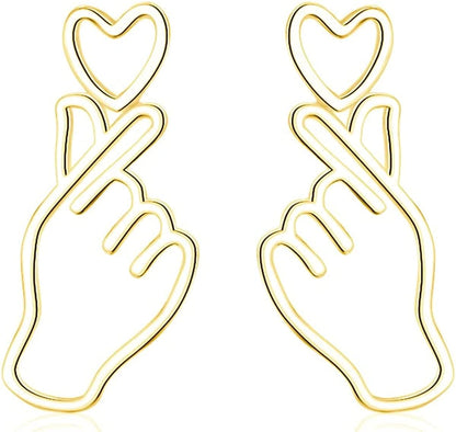 925 Sterling Silver Heart Studs Earrings for Women Teen Girls Unique Sweet Love Heart Earrings Gold Plated