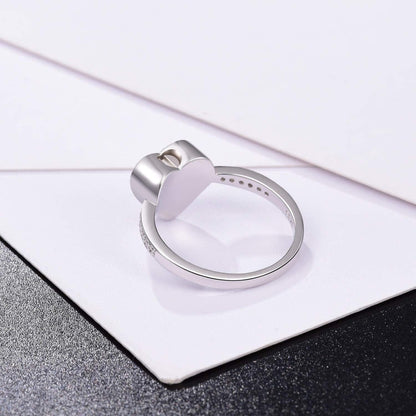 925 Sterling Silver Love Heart Urn Ring for Pet Dog Cat'S Ashes Keepsake Memorial Tiny Jewelry Forever in My Heart Paw Print Cremation Finger Rings