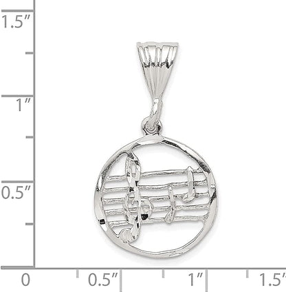 925 Sterling Silver Music Staff Charm Necklace Pendant Musical Fine Jewelry for Women Gifts for Her
