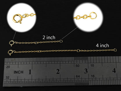 925 Sterling Silver Necklace Extenders Adjustable Extension Chain for Necklace Bracelet Anklet 2 Pcs Apparel & Accessories > Jewelry > Anklets VOLUKA   