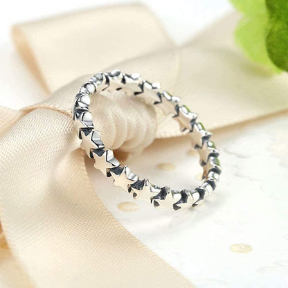 925 Sterling Silver Star Ring Stackable Rings Eternity Promise Rings for Her