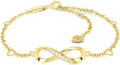 SERASAR | Infinity Sign Anklet [Infinity] for Ladies | 925 Sterling Silver with 18Ct Genuine Gold Plating | Adjustable Length | Jewellery Box Included Apparel & Accessories > Jewelry > Anklets SERASAR Gold  