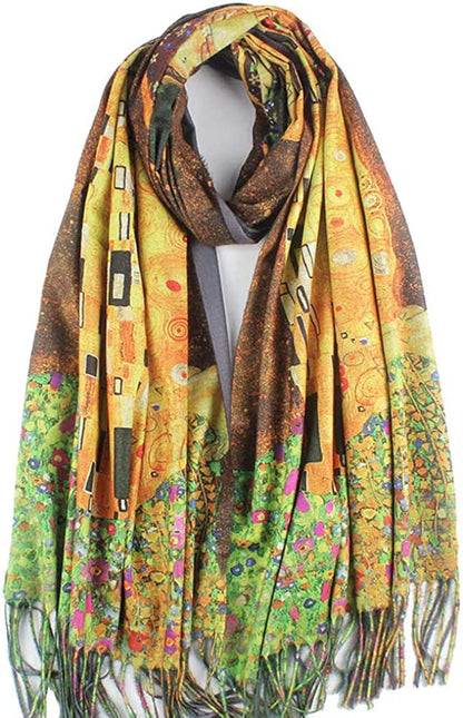 Soft Cashmere Feel Scarf for Women Elegant Art Print Winter Warm Scarves Large Shawl Wrap Monet Klimt Van Gogh Gifts Apparel & Accessories > Clothing Accessories > Scarves & Shawls Umjetnost C23  