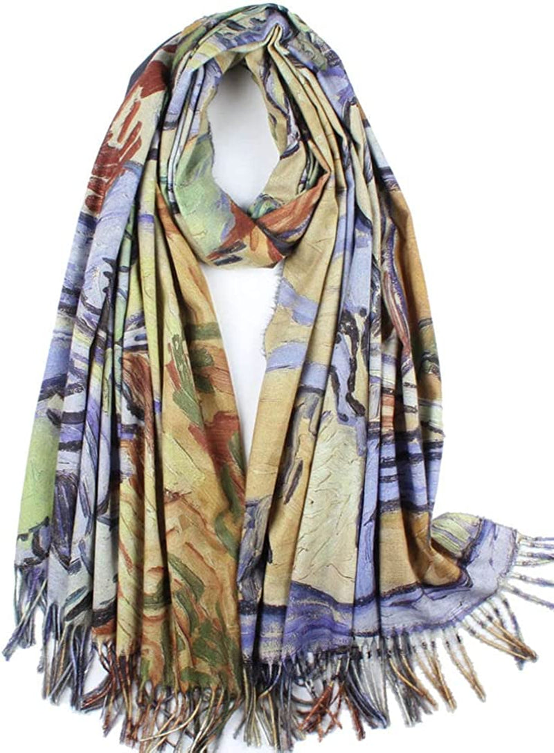 Soft Cashmere Feel Scarf for Women Elegant Art Print Winter Warm Scarves Large Shawl Wrap Monet Klimt Van Gogh Gifts Apparel & Accessories > Clothing Accessories > Scarves & Shawls Umjetnost C33  