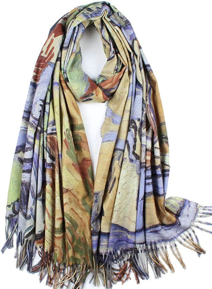 Soft Cashmere Feel Scarf for Women Elegant Art Print Winter Warm Scarves Large Shawl Wrap Monet Klimt Van Gogh Gifts Apparel & Accessories > Clothing Accessories > Scarves & Shawls Umjetnost C33  