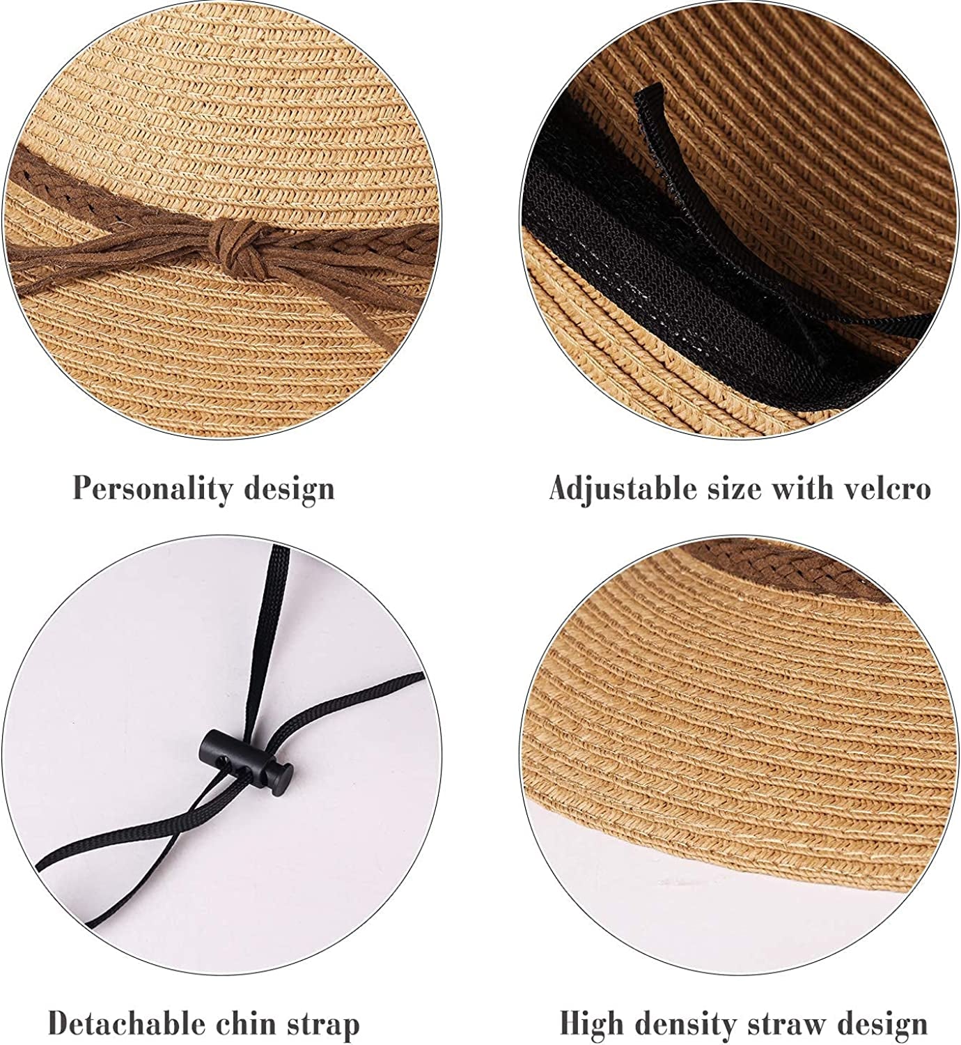 FURTALK Sun Hats for Women Summer Wide Brim UV UPF 50+ Panama Fedora Foldable Packable Straw Beach Hat Ivory Apparel & Accessories > Clothing Accessories > Hats KYLIE MAX   