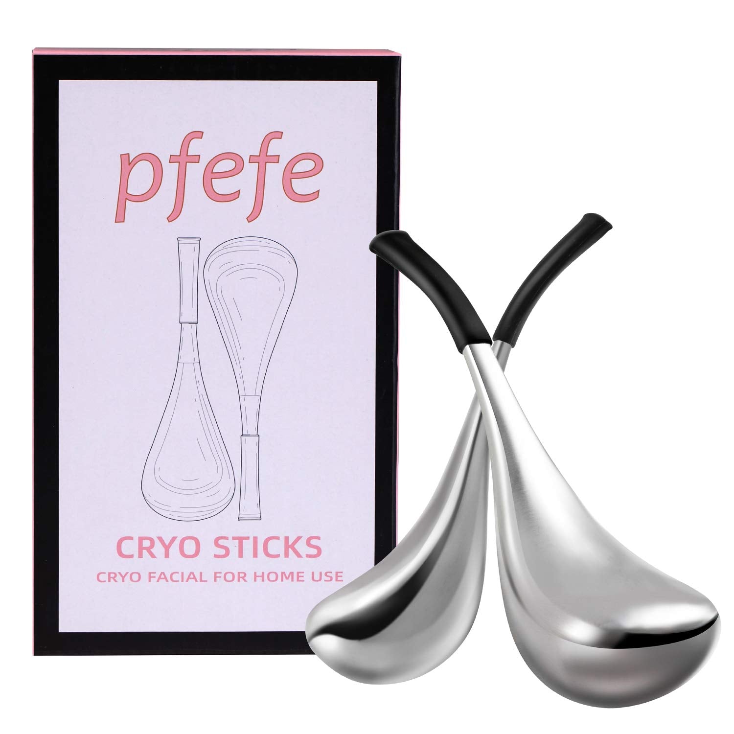 Ice Globes Facial Skin Care Tools for Women Face Eyes, Stainless Steel Face Beauty Cryo Sticks for Girls Ladies, Esthetician Supplies Cooling Spa Globes Cold Roller with Storage Case Health & Beauty > Personal Care > Cosmetics > Cosmetic Tools > Skin Care Tools pfefe   