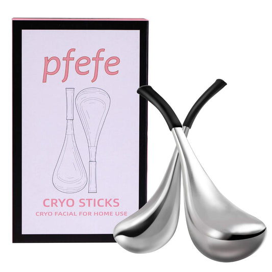 Ice Globes Facial Skin Care Tools for Women Face Eyes, Stainless Steel Face Beauty Cryo Sticks for Girls Ladies, Esthetician Supplies Cooling Spa Globes Cold Roller with Storage Case Health & Beauty > Personal Care > Cosmetics > Cosmetic Tools > Skin Care Tools pfefe   