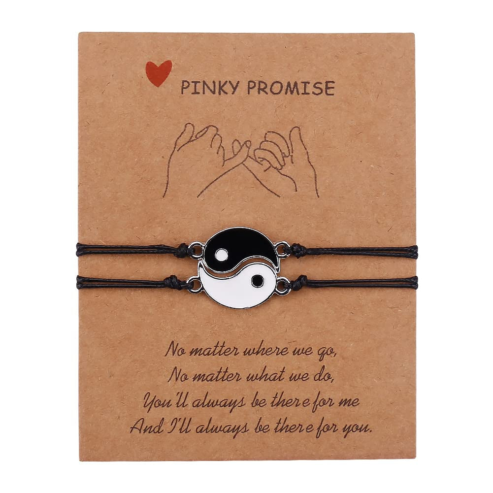 Best Friend Bracelets Couples Bracelets for 2 Matching Yin Yang His and Her Lover Bracelet Jewelry for Bff Friendship Relationship Boyfriend Girlfriend Valentines Gift (Matching Bead) Apparel & Accessories > Jewelry > Bracelets SUMMER LOVE Yin Yang-Style 1  