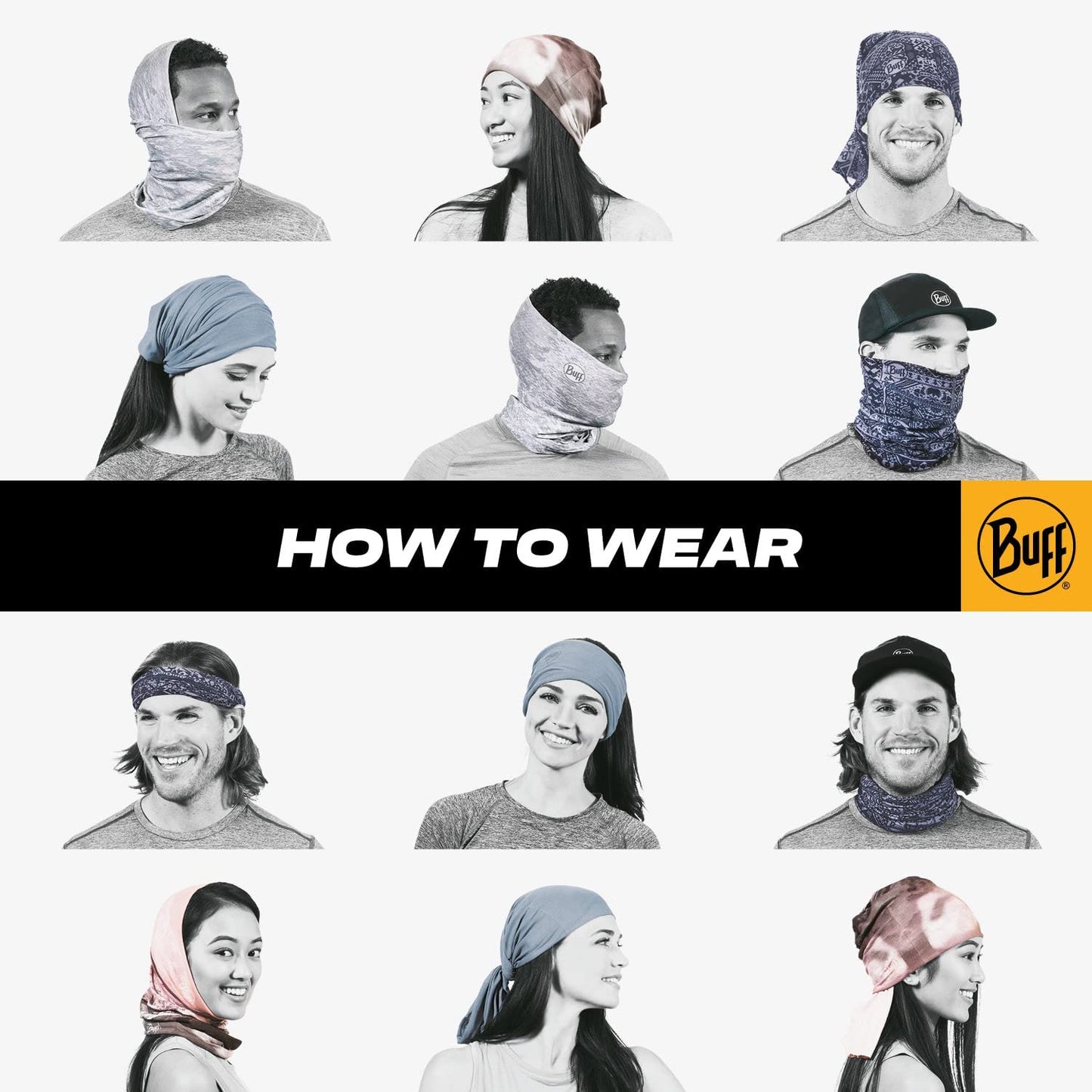 Buff Icarus Grey Multifunctional Bandana Women/Men - Made in Spain Apparel & Accessories > Clothing Accessories > Headwear BUFF   