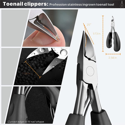 Ingrown Toenail Tool Kit 9 Pcs, Toe Nail Clippers for Adult and Seniors, Large Toenail Clipper for Ingrown Toenail Treatment/Thick Nails Health & Beauty > Personal Care > Cosmetics > Cosmetic Tools > Nail Tools konovo   
