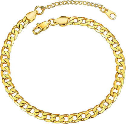 Fesciory Women Anklet Adjustable Beach Ankle Chain Gold Alloy Foot Chain Bracelet Jewelry Gift Apparel & Accessories > Jewelry > Anklets Fesciory H:Cuban Chain  
