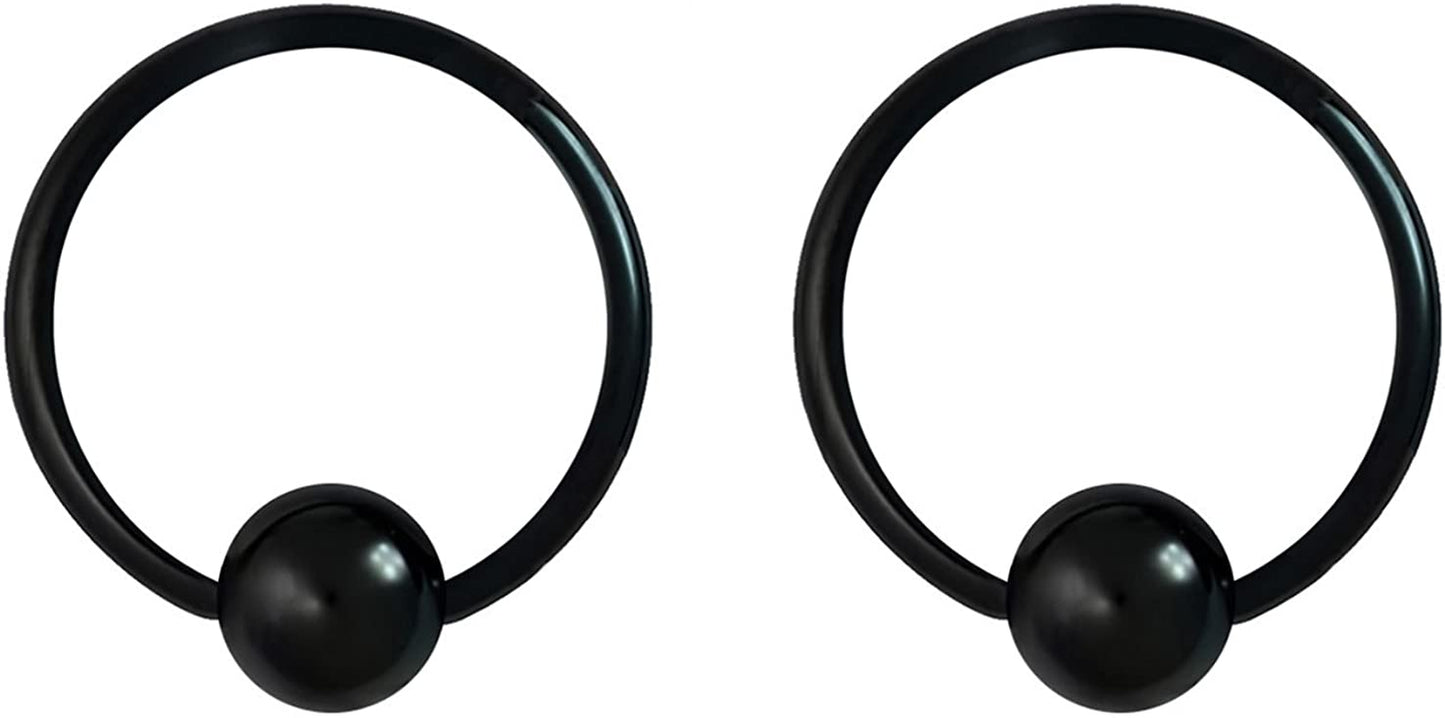 Forbidden Body Jewelry 316L Surgical Steel Captive Bead Piercing Hoop (Pair) 10G 12G 14G 16G 18G 20G, Diameter 6 to 12Mm Black and Rainbow Apparel & Accessories > Jewelry > Rings Forbidden Body Jewelry Black: 18g, 11mm  