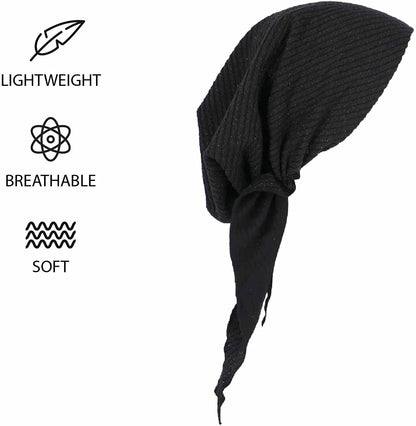 Madison Headwear Pretied Head Scarves for Women Featuring a Unique Sparkly Foil Finish and Stretchy Ribbed Fabric Apparel & Accessories > Clothing Accessories > Headwear Madison Headwear   