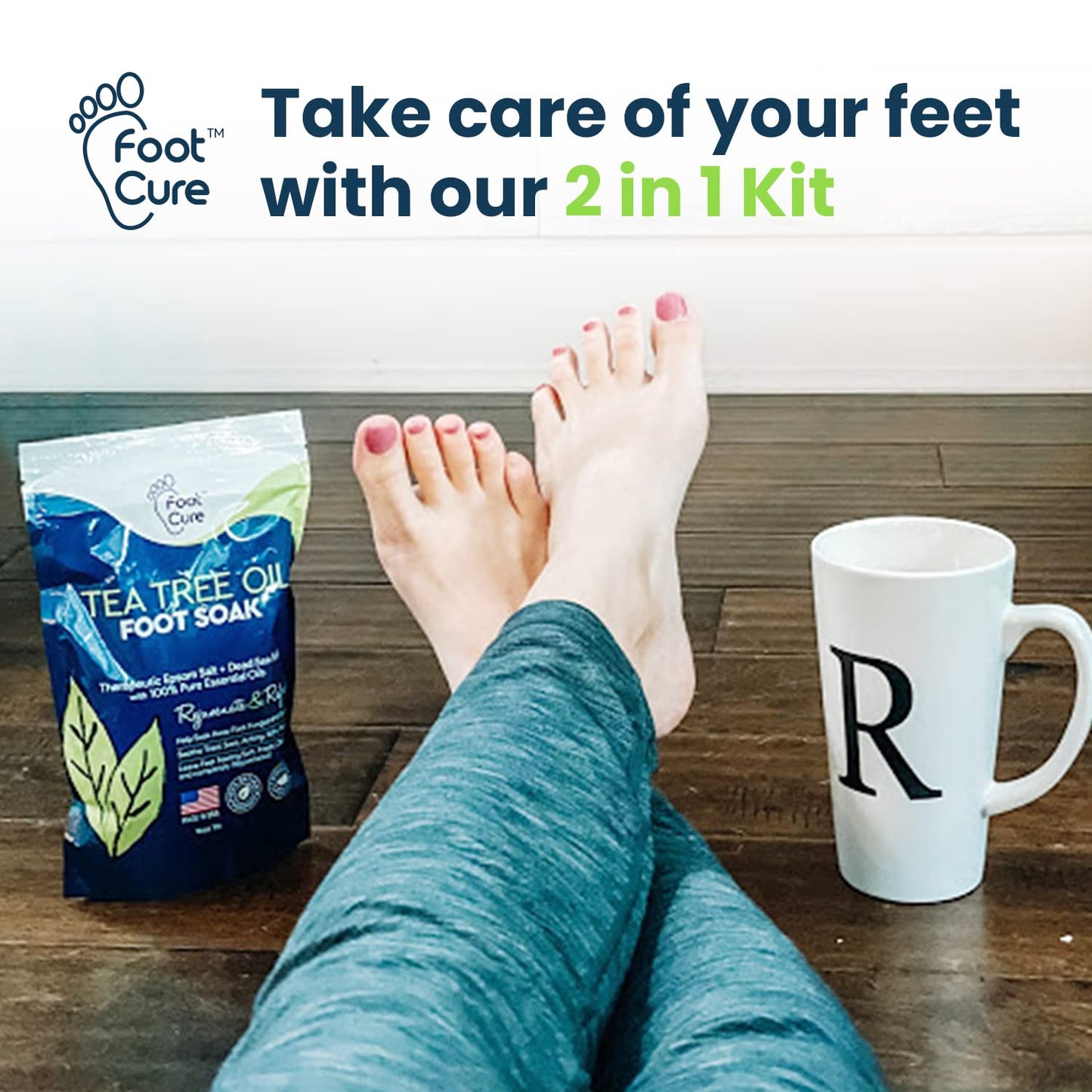 Tea Tree Foot Soak & Callus Remover Gel Kit - Extra Strength Callus Remover Gel & Antifungal Foot Soak with Epsom Salts for Calluses, Dry Cracked Heels, Toenail Fungus & Odor - Pedicure for Tired Feet Health & Beauty > Personal Care > Foot Care FOOT CURE   