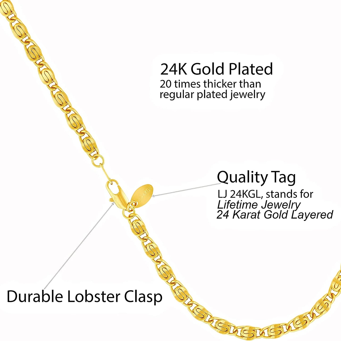 LIFETIME JEWELRY Diamond Cut Scroll Anklet for Women & Girls 24K Gold Plated Bracelet Apparel & Accessories > Jewelry > Anklets LIFETIME JEWELRY   