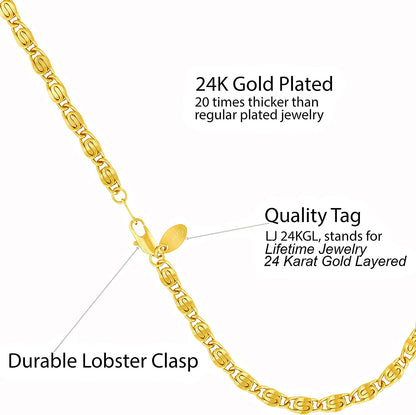 LIFETIME JEWELRY Diamond Cut Scroll Anklet for Women & Girls 24K Gold Plated Bracelet Apparel & Accessories > Jewelry > Anklets LIFETIME JEWELRY   