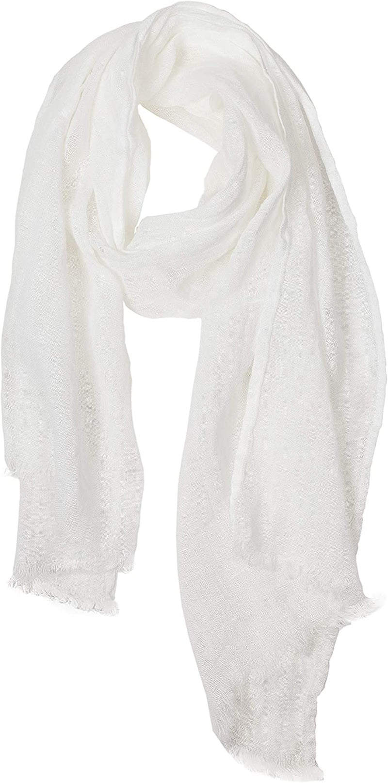 Lusie'S Linen Scarf - 100% Linen - Imported from Europe Apparel & Accessories > Clothing Accessories > Scarves & Shawls LUSIE'S LINEN White  