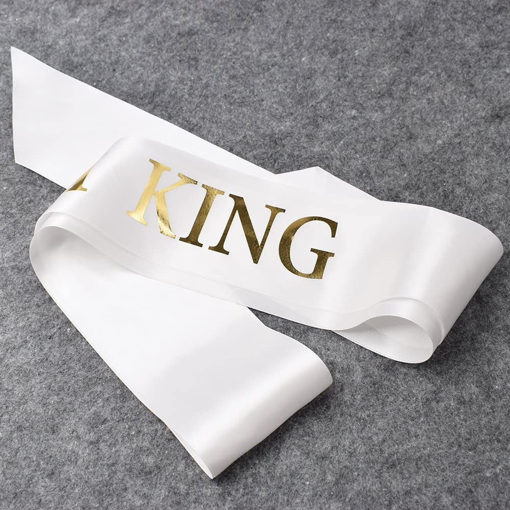 Ttcorock"Prom King" And"Prom Queen" Sashes - Graduation Party School Party Accessories, White with Gold Print Apparel & Accessories > Clothing Accessories > Sashes TTCOROCK   
