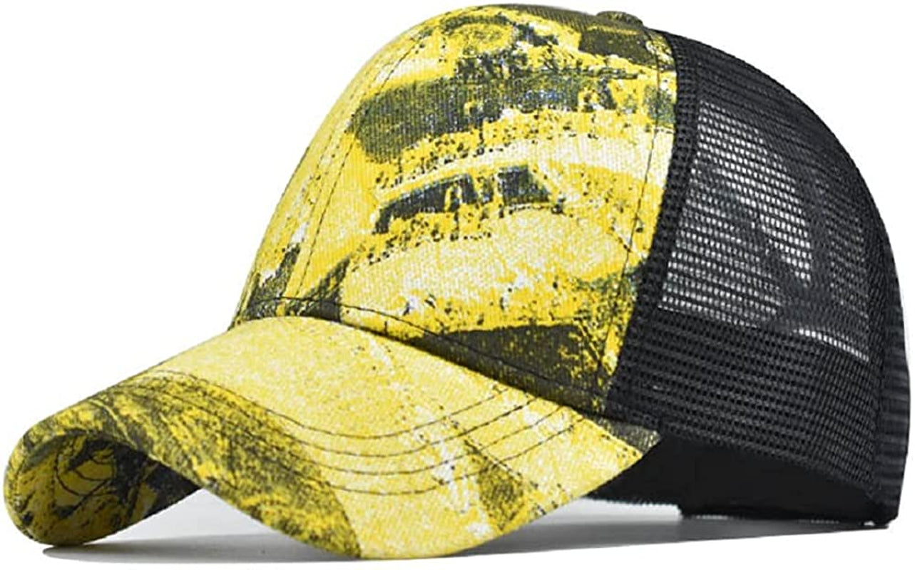 Tie Dye Ponytail Hole Baseball Cap for Women Men Adjustable Trucker Mesh Sun Hat Apparel & Accessories > Clothing Accessories > Hats MPARTIDO   