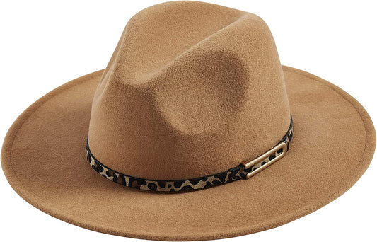 Mud Pie Women'S Leopard Band Fedora Apparel & Accessories > Clothing Accessories > Hats Mud Pie Tan One Size 