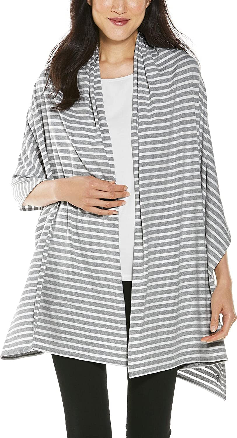 Coolibar UPF 50+ Women'S Sanibel Everyday Beach Shawl - Sun Protective Apparel & Accessories > Clothing Accessories > Scarves & Shawls Coolibar Grey & White Stripe One Size 