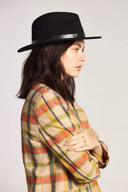Brixton Messer Medium Brim Felt Fedora Hat Apparel & Accessories > Clothing Accessories > Hats Brixton   