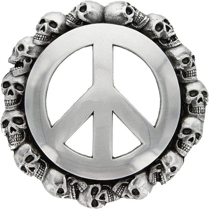 Western Antique Marijuana Hemp Leaf Turquoise Bead Turquoise Peace Sign Skulls Design Belt Buckle, Multi-Style Options Apparel & Accessories > Clothing Accessories > Belt Buckles Belts.com Type Buckle G67 - Ha1602 Antique Silver One Size 