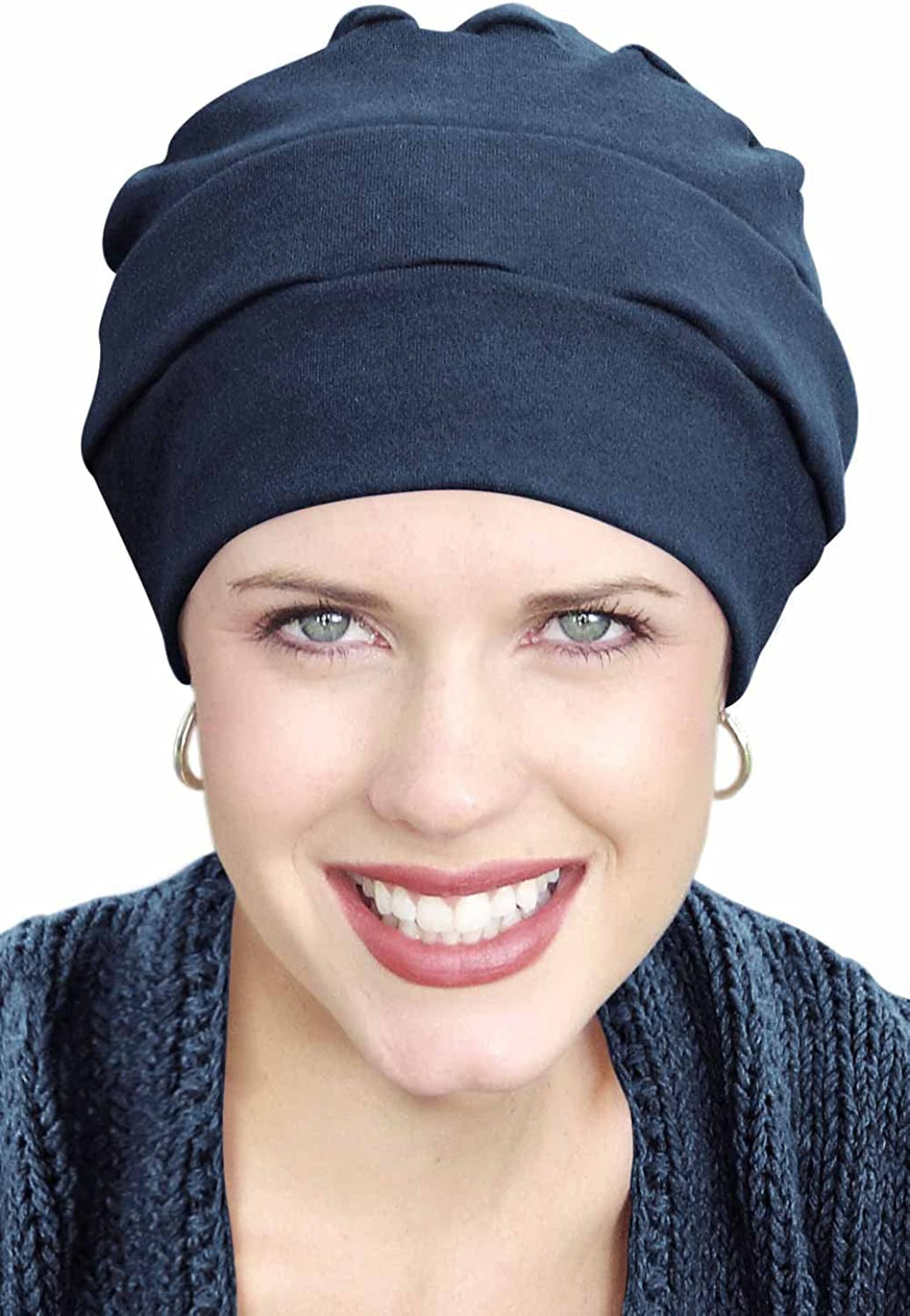 Headcovers Unlimited Three Seam Turban - 100% Cotton Hat Apparel & Accessories > Clothing Accessories > Headwear Headcovers Unlimited Dark Denim One Size 