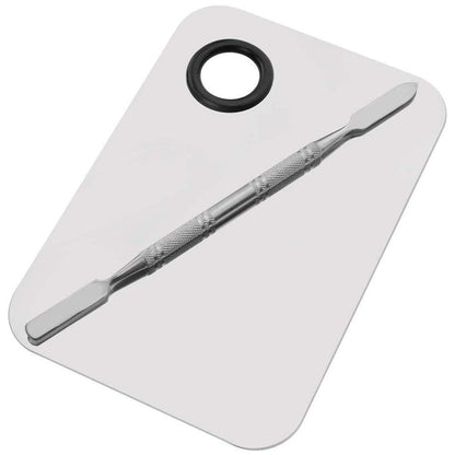Miamay 6 by 4 Inches Makeup Palette Stainless Steel Palette Cosmetic Artist Mixing Palette with 6 Inches Spatula Tool Health & Beauty > Personal Care > Cosmetics > Cosmetic Tools > Makeup Tools Miamay   