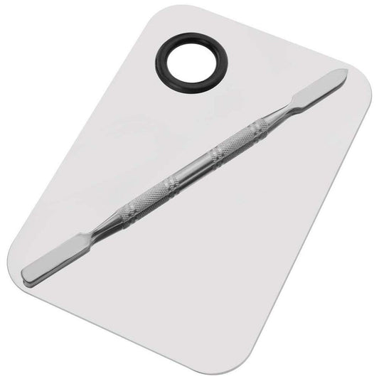 Miamay 6 by 4 Inches Makeup Palette Stainless Steel Palette Cosmetic Artist Mixing Palette with 6 Inches Spatula Tool Health & Beauty > Personal Care > Cosmetics > Cosmetic Tools > Makeup Tools Miamay   