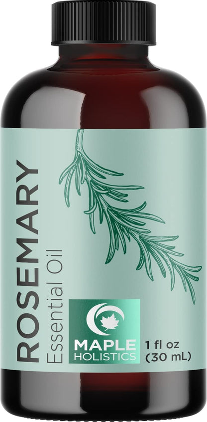Pure Rosemary Oil for Hair Care - Volumizing Aromatherapy Rosemary Essential Oil for Diffuser plus Hair Skin and Nail Care - Nourishing Rosemary Hair Oil for Enhanced Shine and Dry Scalp Care 2Oz Health & Beauty > Personal Care > Hair Care Maple Holistics Rosemary 1 Fl Oz (Pack of 1) 