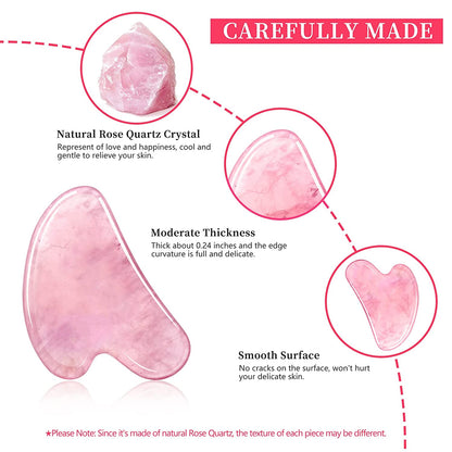 Gua Sha Facial Tools, Kugge Natural Rose Quartz Gua Sha Stone for Anti-Aging, Reduce Puffiness, Guasha Massage Tool for Face & Body SPA Health & Beauty > Personal Care > Cosmetics > Cosmetic Tools > Skin Care Tools Kugge   